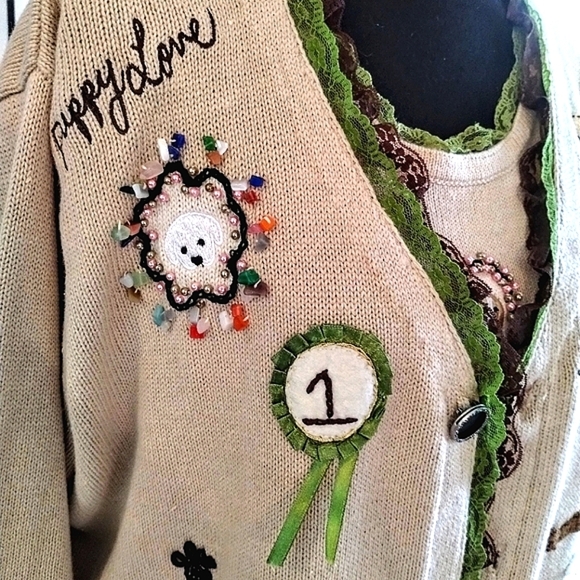 Storybook Knits Limited Edition Cardigan Set 1X (Dog Themed) NWT - Picture 9 of 14